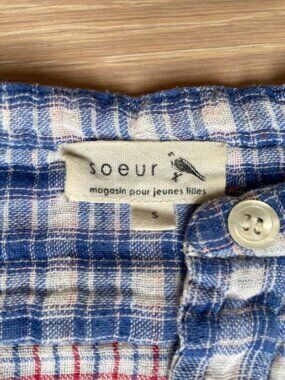 Soeur, Navy/White pop over tunic, very soft cotton, size: S (size 10 yrs/0-2)